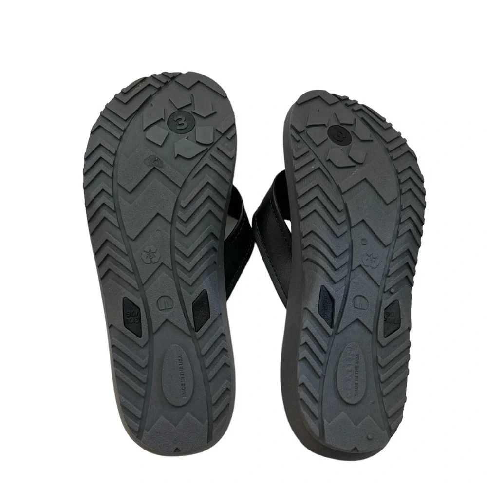 Okabashi Surf Unisex Flip Flops Black Beach Ocean Size LL (9-10)